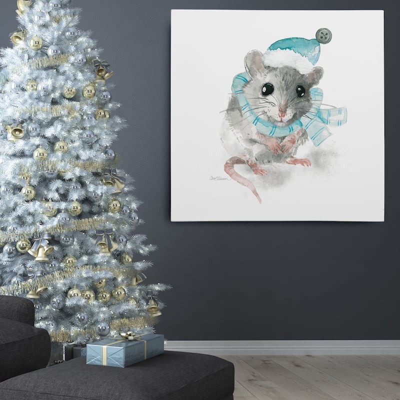 Carol Robinson 'Christmas Critter Mouse' Gallery Wrapped Canvas Wall Art