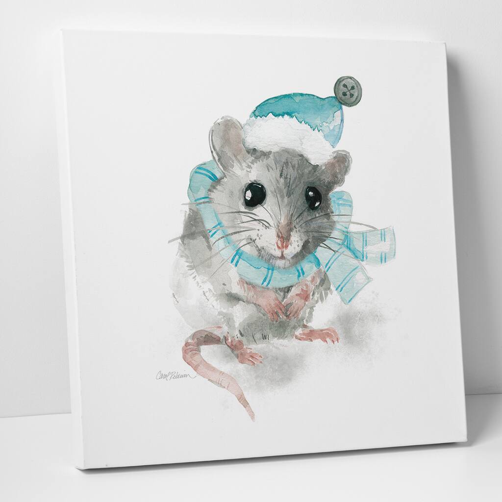 Carol Robinson 'Christmas Critter Mouse' Gallery Wrapped Canvas Wall Art