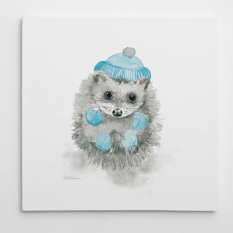 Wexford Home Carol Robinson 'Christmas Critter Hedgehog' Premium Gallery Wrapped Canvas