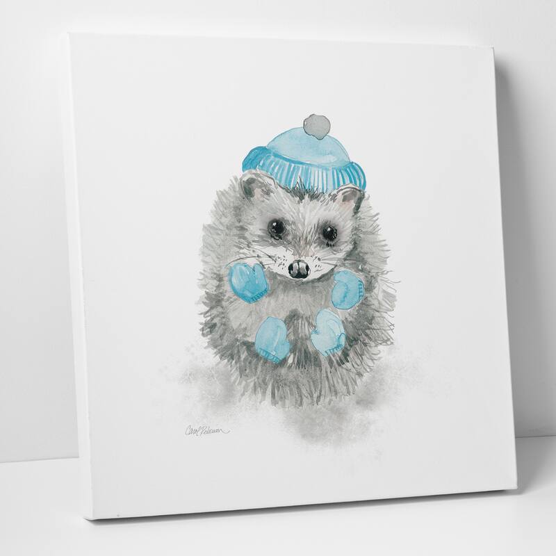 Wexford Home Carol Robinson 'Christmas Critter Hedgehog' Premium Gallery Wrapped Canvas