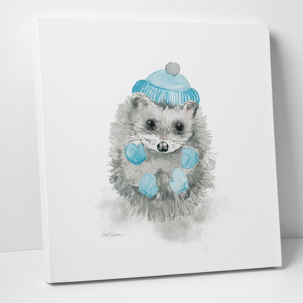 Wexford Home Carol Robinson 'Christmas Critter Hedgehog' Premium Gallery Wrapped Canvas