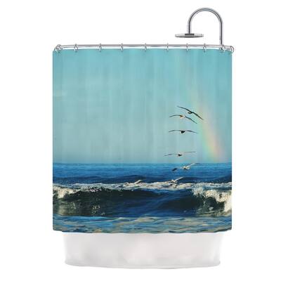 Kess InHouse Robin Dickinson I'll Follow Blue Coastal Shower Curtain