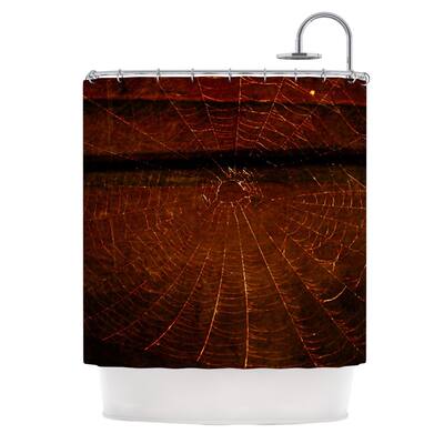 Kess InHouse Robin Dickinson Dark Web Maroon Red Shower Curtain