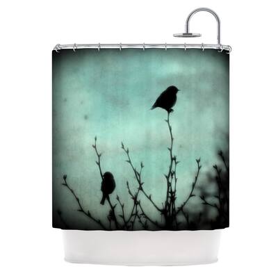 Kess InHouse Robin Dickinson On Top Teal Dark Shower Curtain