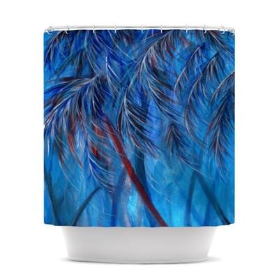 Kess InHouse Rosie Brown Red White Tropical Shower Curtain
