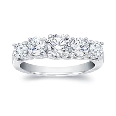 Auriya Platinum 1 1/2ctw 5-Stone Diamond Engagement Ring (H-I, SI1-SI2)