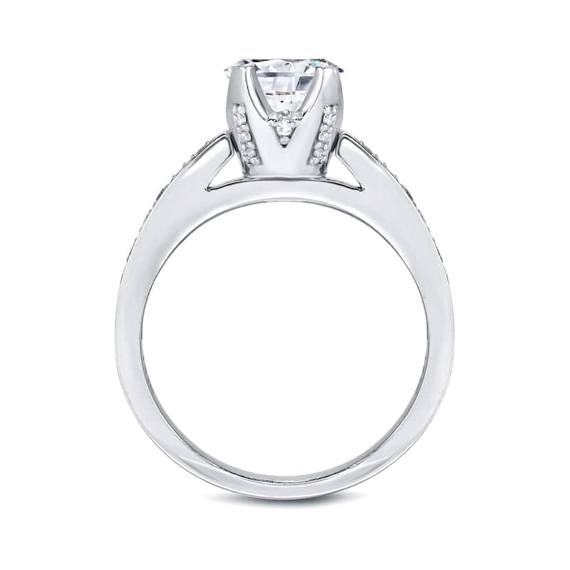 Auriya 1 1/3ctw Round Diamond Engagement Ring Platinum Certified (H-I, SI1-SI2)