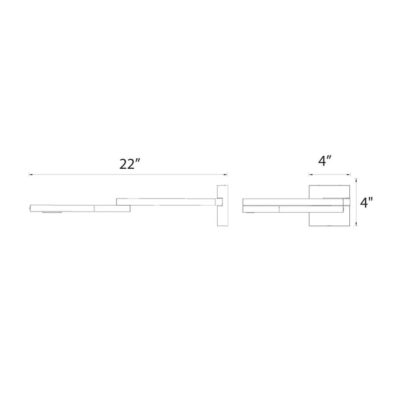 WAC Lighting Silvertone Aluminum Flip LED Swing Arm Light