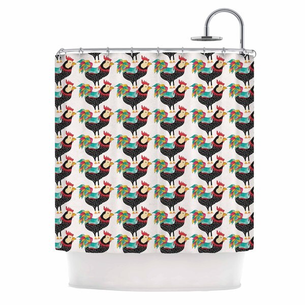 Kess InHouse Pom Graphic Design The Rooster Squad Black Pattern ... Kess InHouse Pom Graphic Design The Rooster Squad Black Pattern ...