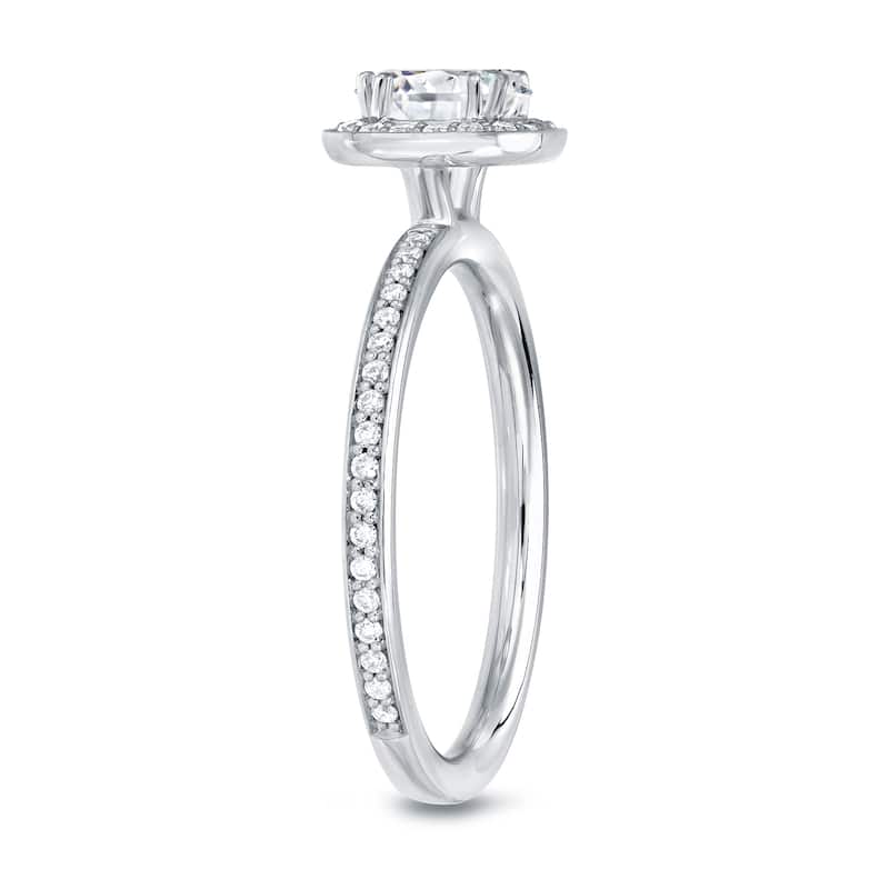 Auriya 4/5ctw Cushion-cut Halo Diamond Engagement Ring Platinum