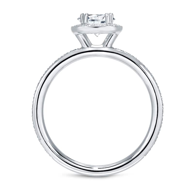 Auriya 4/5ctw Cushion-cut Halo Diamond Engagement Ring Platinum