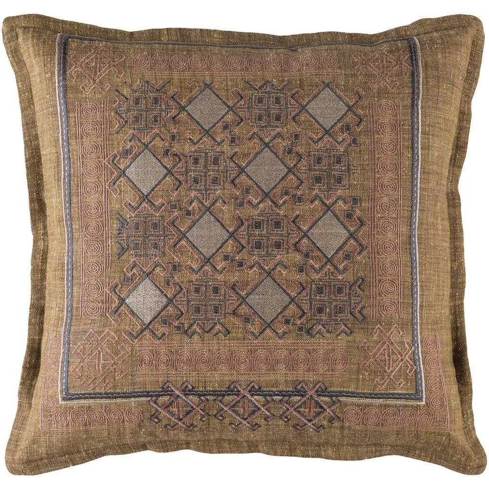 Dobra Rust & Grey Embroidered Ikat Poly Fill Throw Pillow (22 x 22) - Bed  Bath & Beyond - 23143850