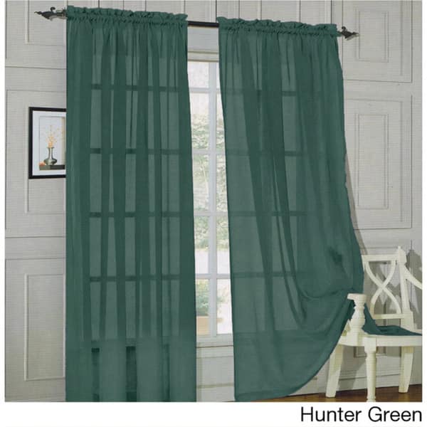 Shop Elegant Comfort 84 Inch Window Sheer Curtain Panel Pair On
