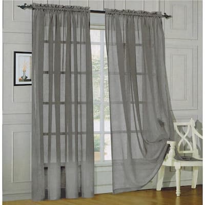 Elegant Comfort 84-inch Window Sheer Curtain Panel Pair - 60 x 84