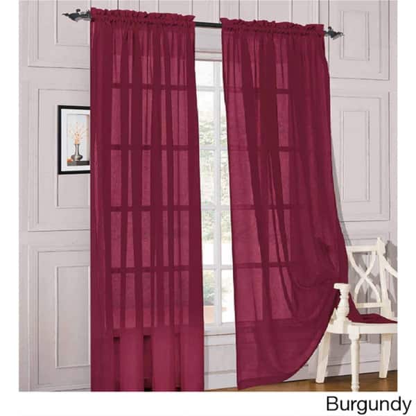 Shop Elegant Comfort 84 Inch Window Sheer Curtain Panel Pair On