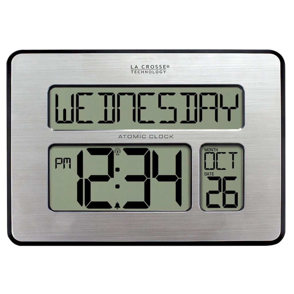 La Crosse Technology Atomic Calendar Digital Clock with Extra Large Digits