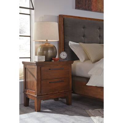 Ralene Medium Brown Two Drawer Night Stand