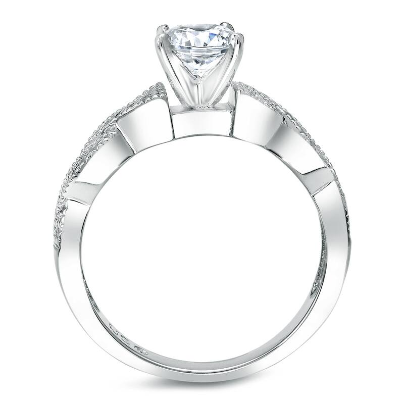 Auriya Platinum 1ct TDW Certified Round-cut Diamond Engagement Ring Bridal Set