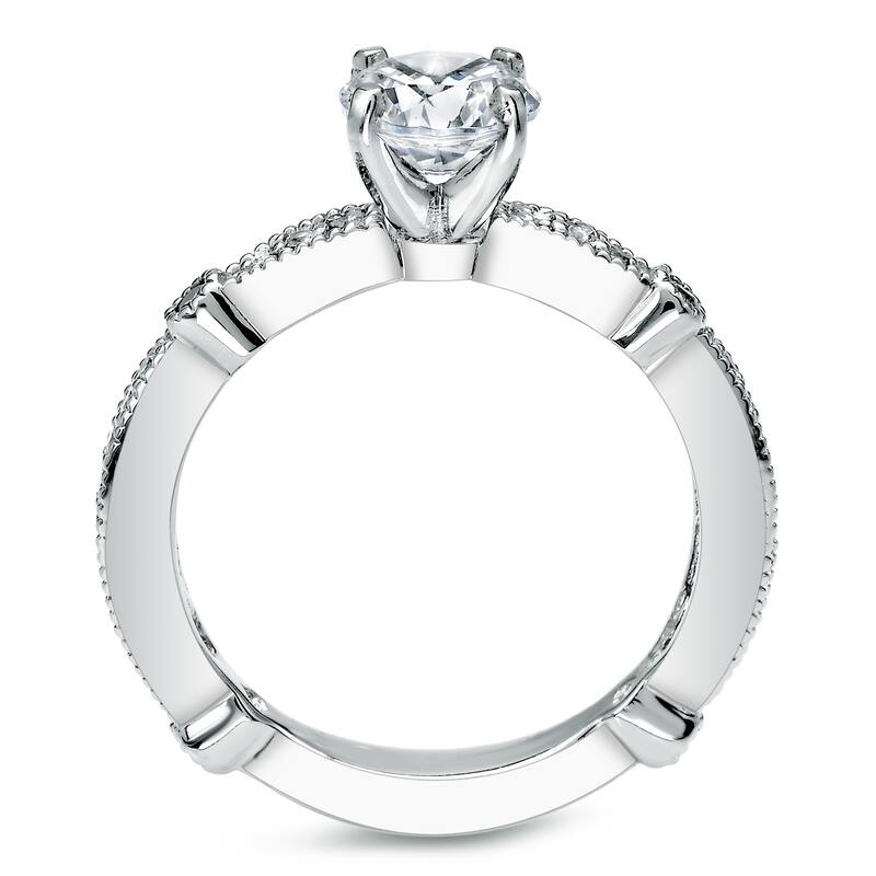 Auriya Platinum Vintage 1ct TDW Certified Round-cut Diamond Engagement Ring Bridal Set