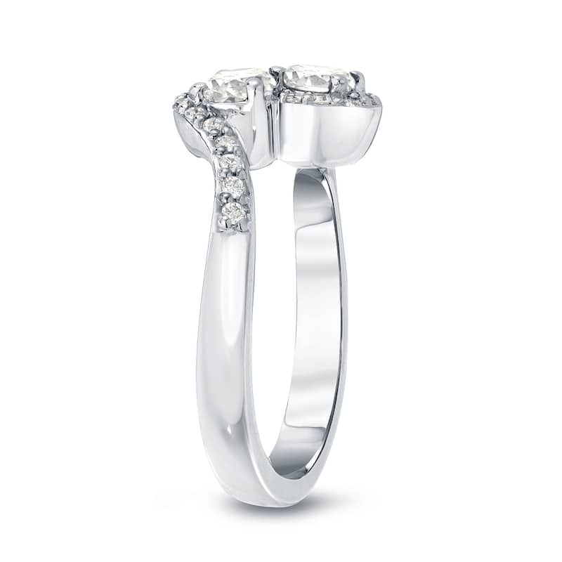 Auriya 14k Gold 1/2ct TDW Round 2-Stone Diamond Engagement Ring