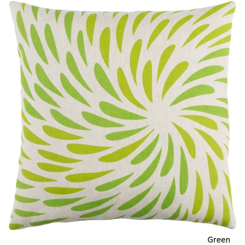 Decorative Pontoise 20-Inch Feather Down or Poly Filled Throw Pillow - Green/White - Down
