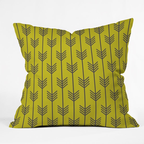 Deny Designs Holli Zollinger Arrow Chartreuse Multicolored Polyester Throw Pillow