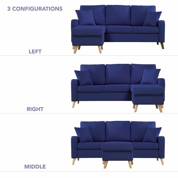 Shop Mid Century Modern Small Space Sectional Sofa With Reversible