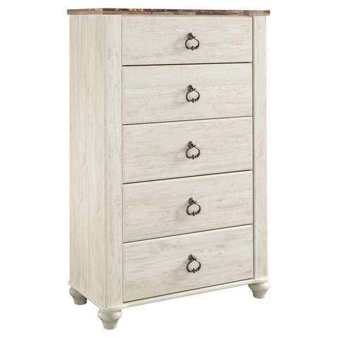 Willowton White Five Drawer Chest