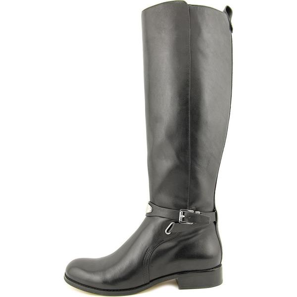 womens black leather riding boots wide calf