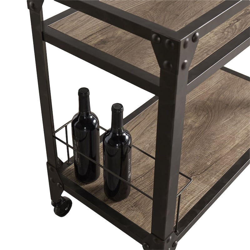 Metropolitan Charcoal Metal and Wood Bar Cart by iNSPIRE Q Artisan