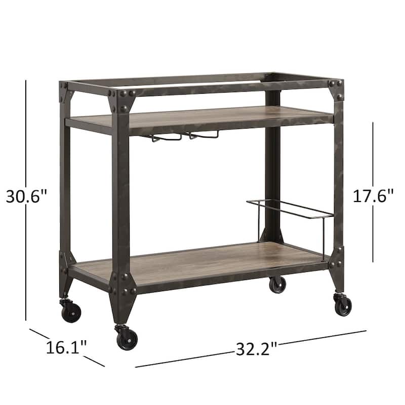 Metropolitan Charcoal Metal and Wood Bar Cart by iNSPIRE Q Artisan