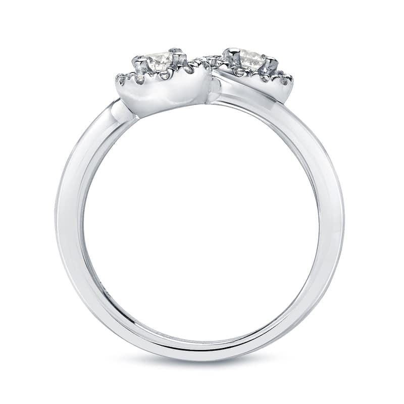 Auriya 14k Gold 3/4ct TDW 2-Stone Round Diamond Engagement Ring