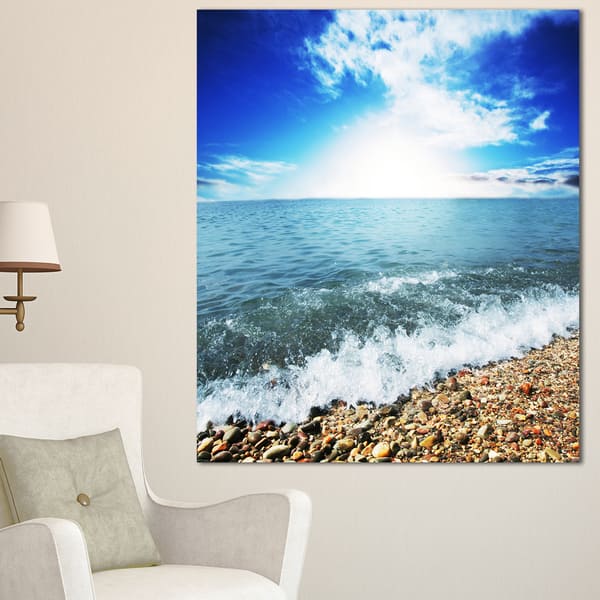 Crystal Clear Blue Sea Waves - Seashore Canvas Wall Artwork Print ...