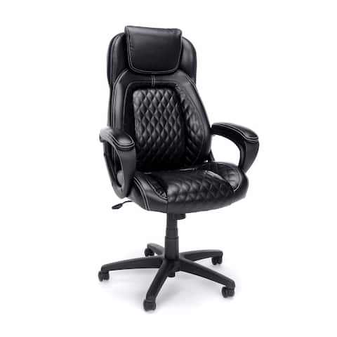 OFM Essentials Collection Racing Style SofThread Leather High Back Office Chair