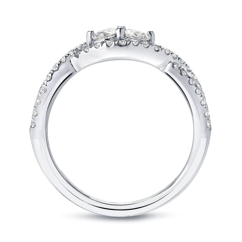 Auriya 14k Gold 3/4ct TDW Infinity-Inspired Round 2-Stone Diamond Engagement Ring