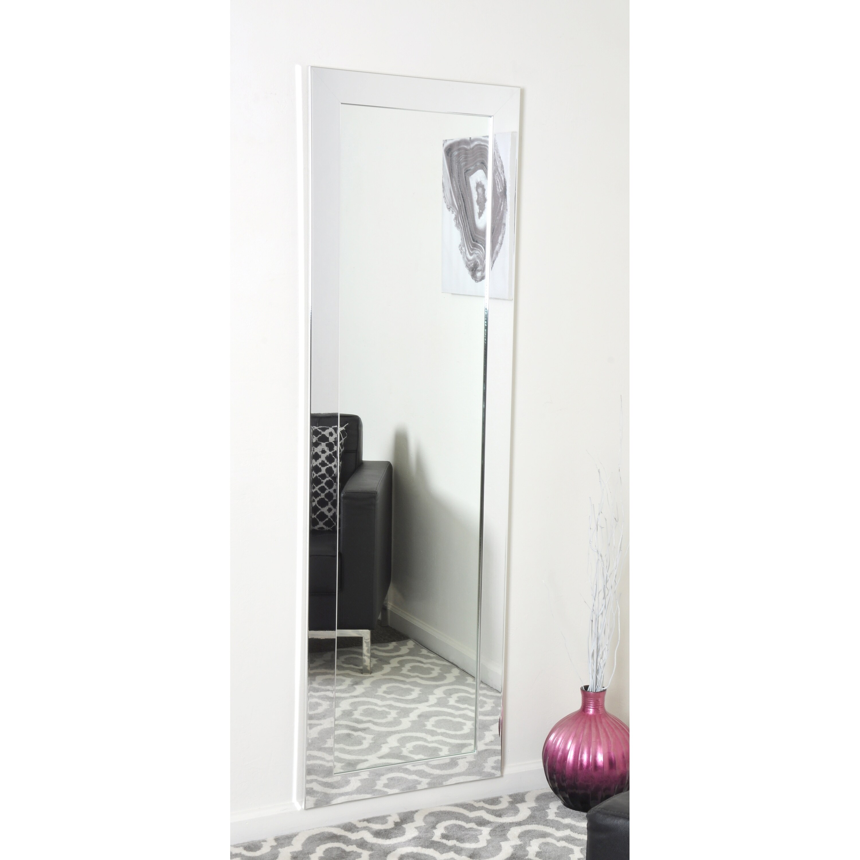 Brandtworks Slim Sleek Chrome Full Length Wall Mirror Brandtworks Slim Sleek Chrome Full Length Wall Mirror