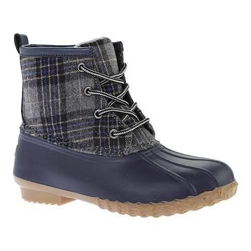 jenna buffalo plaid fold over duck boot