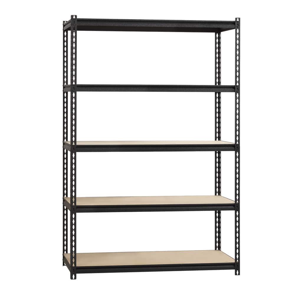 Iron Horse 2300 lb Riveted Shelving, 5-Shelf, 72"Hx48"Wx24"D, Black