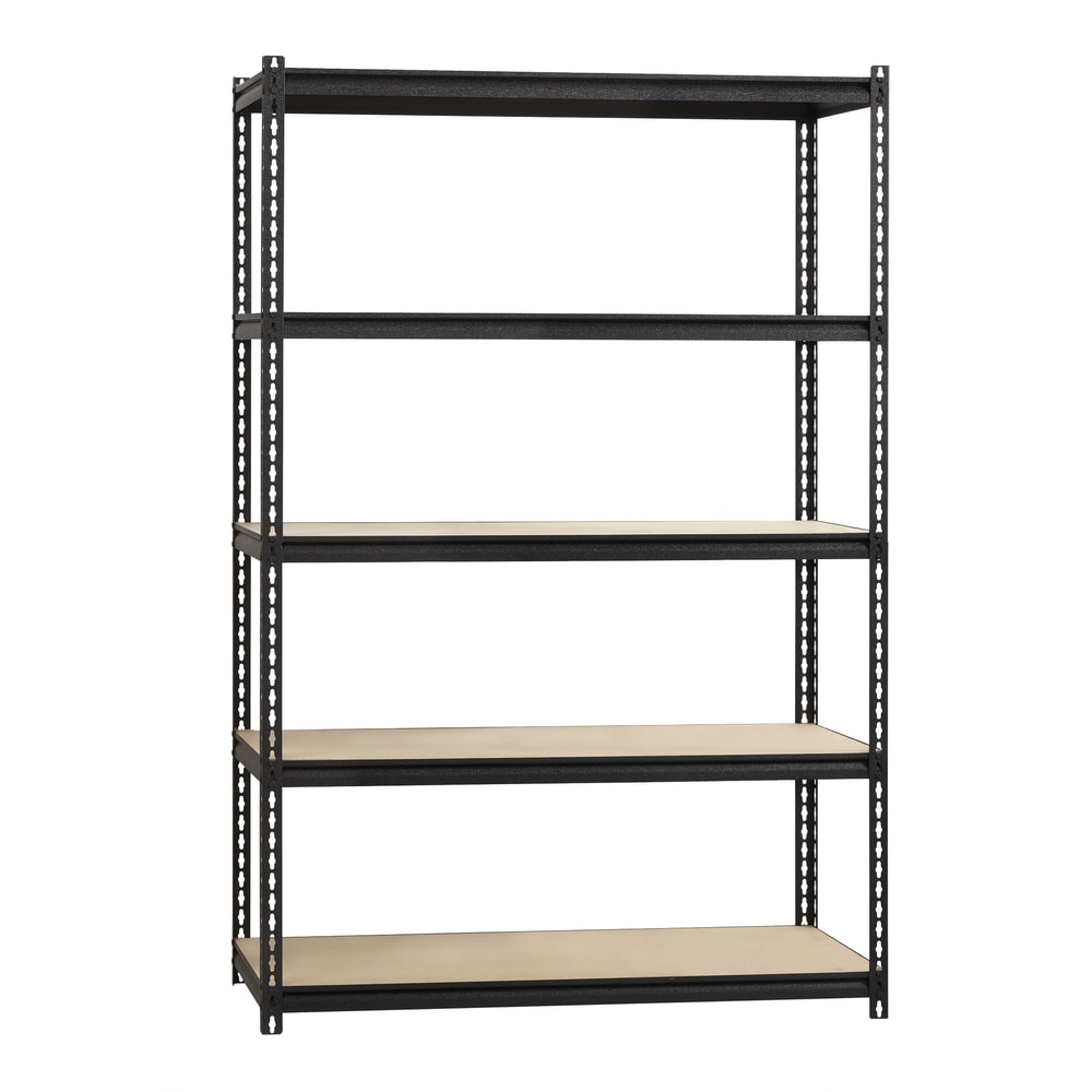 Iron Horse 2300 lb Riveted Shelving, 5-Shelf, 72"Hx48"Wx24"D, Black