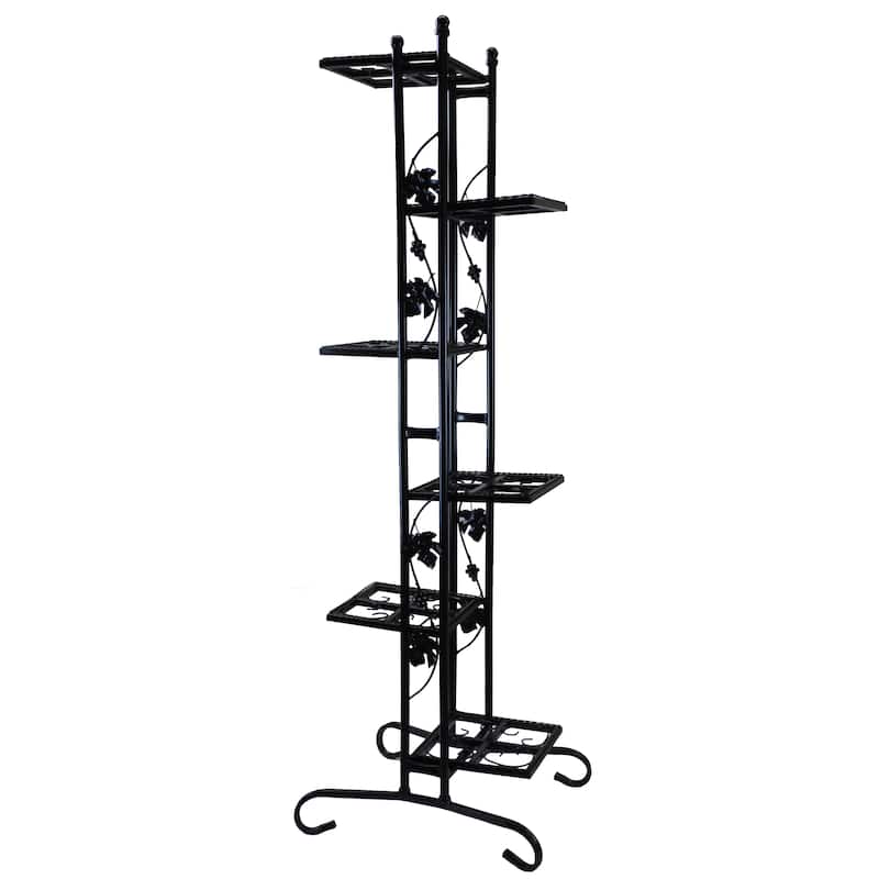 Black Wrought Iron 6-level 65-inch Plant Stand