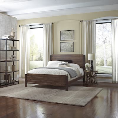 Arlington Platform Bed with Metal Duo Panels and Wood Slat Design