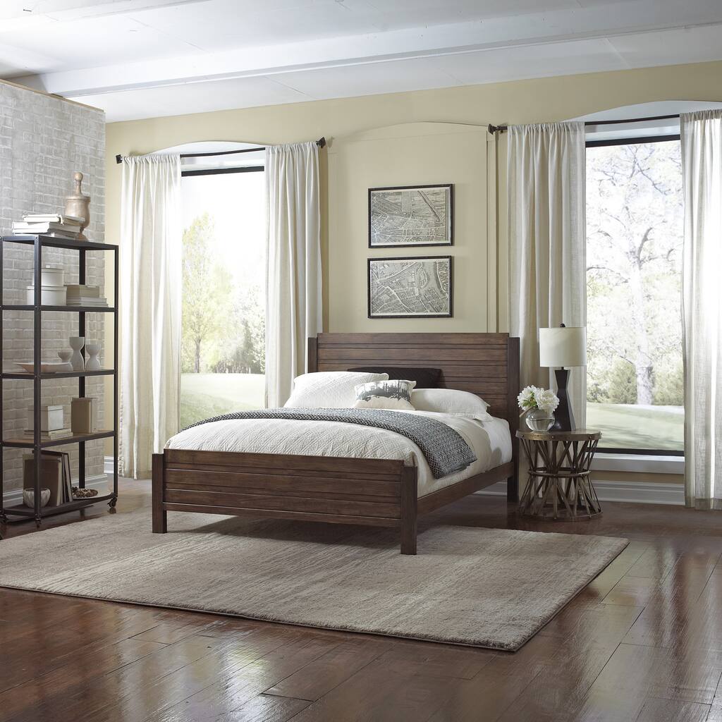 Arlington Platform Bed with Metal Duo Panels and Wood Slat Design