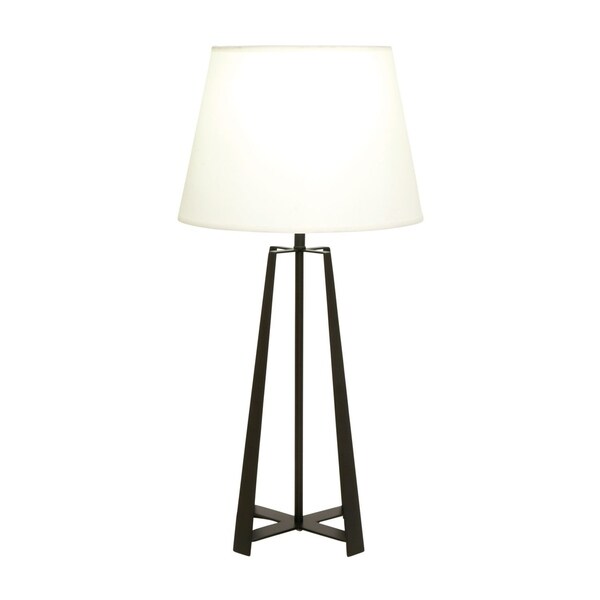 Benzara Enthralling Black/ White Metal Table Lamp