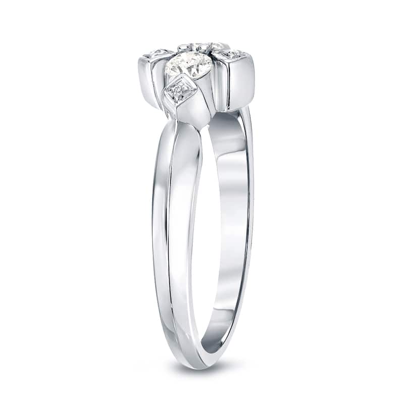 Auriya 14k Gold 1ct TDW Round 2-Stone Diamond Engagement Ring (J-K, I1-I2)