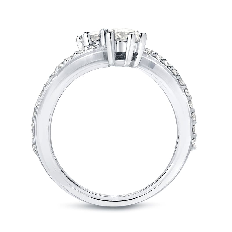 Auriya 14k Gold 1ct TDW 2-Stone Round Cut Diamond Engagement Ring (J-K, I1-I2)