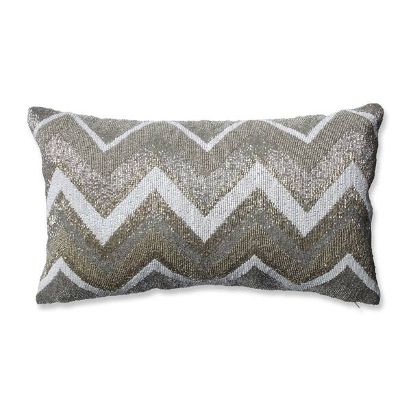Shop Pillow Perfect Beaded Chevron Gold Rectangular Throw Pillow