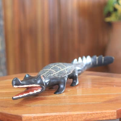 Handcrafted Sese Wood 'Olokun' Sculpture (Ghana)