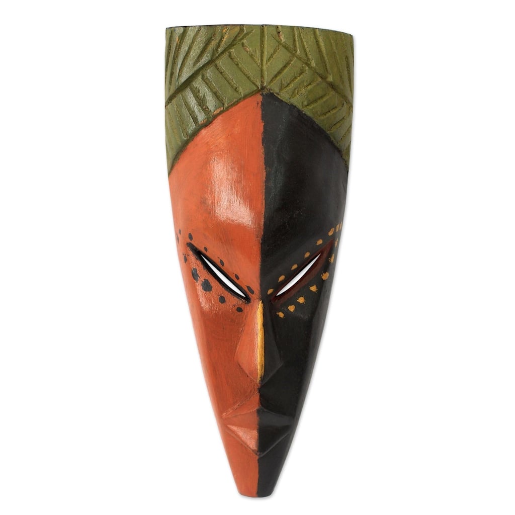 Handmade Sese Wood 'Handsome Young Man' African Wall Mask (Ghana)