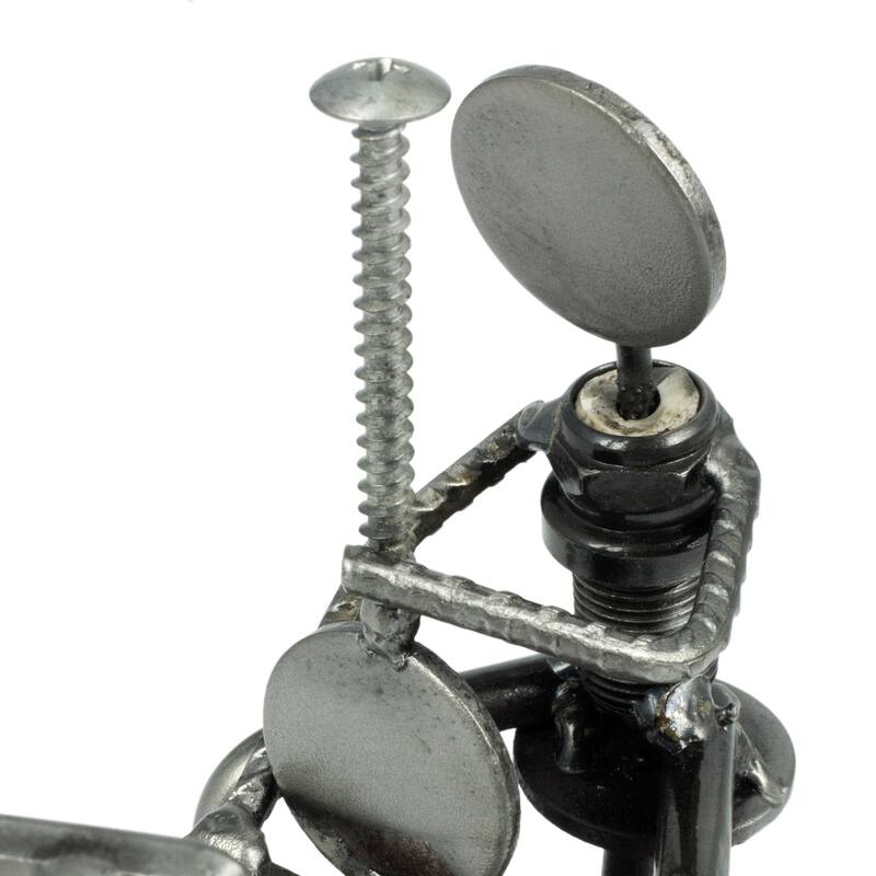 Handmade Auto Part 'Rustic Cellist' Metal Sculpture (Mexico)