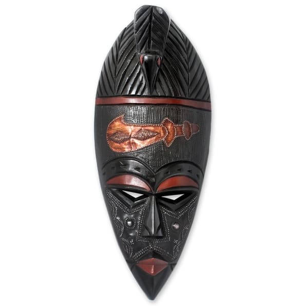 Handmade Sword Sese Wood Mask (Ghana) - Overstock - 13109907
